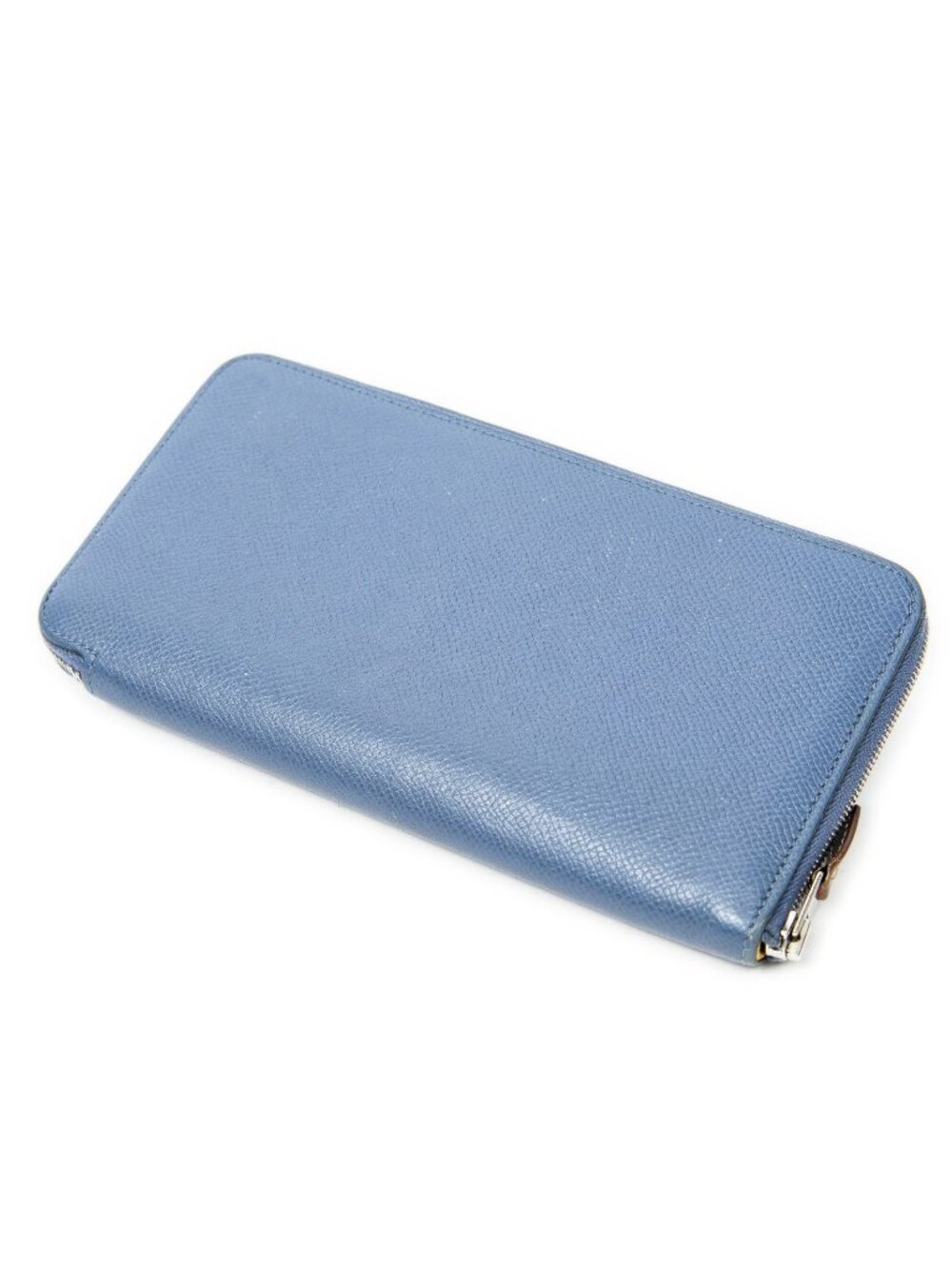 Hermes Azap Silk'in Classique Long Walletblue Agate Epsom Leather Wallet